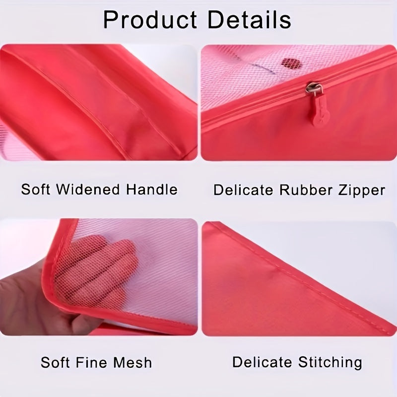 6pcs bolsas de almacenamiento para equipaje de viaje, ligeras, a prueba de polvo, organizadores de maquillaje