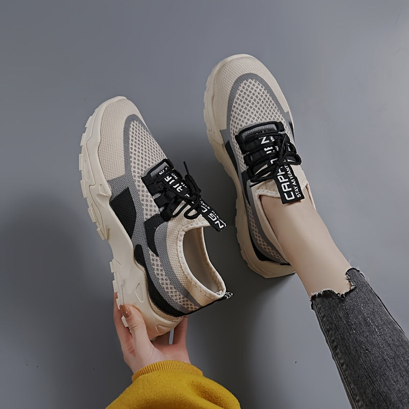 Women's Mesh Sneakers Casual Lace-Up Low Top Athletic Breathable Shoes