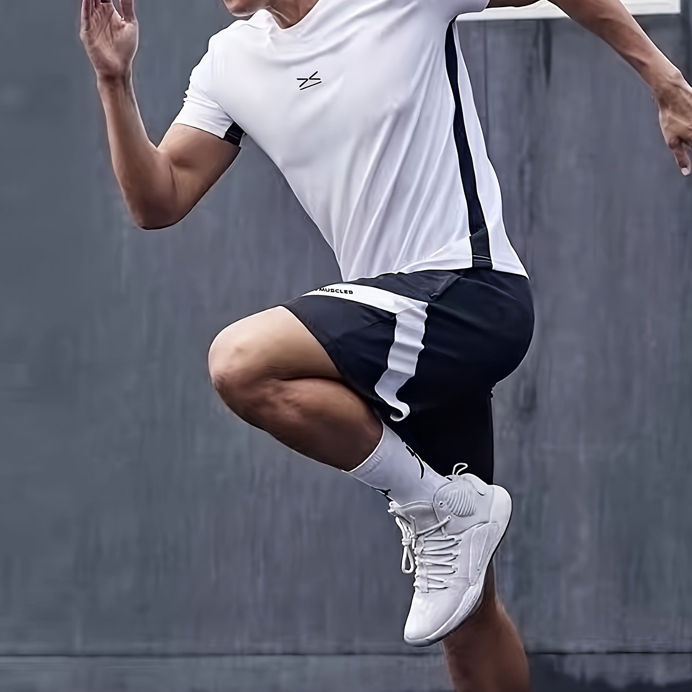 Ropa deportiva de poliéster con patrón geométrico para hombres para correr y entrenar