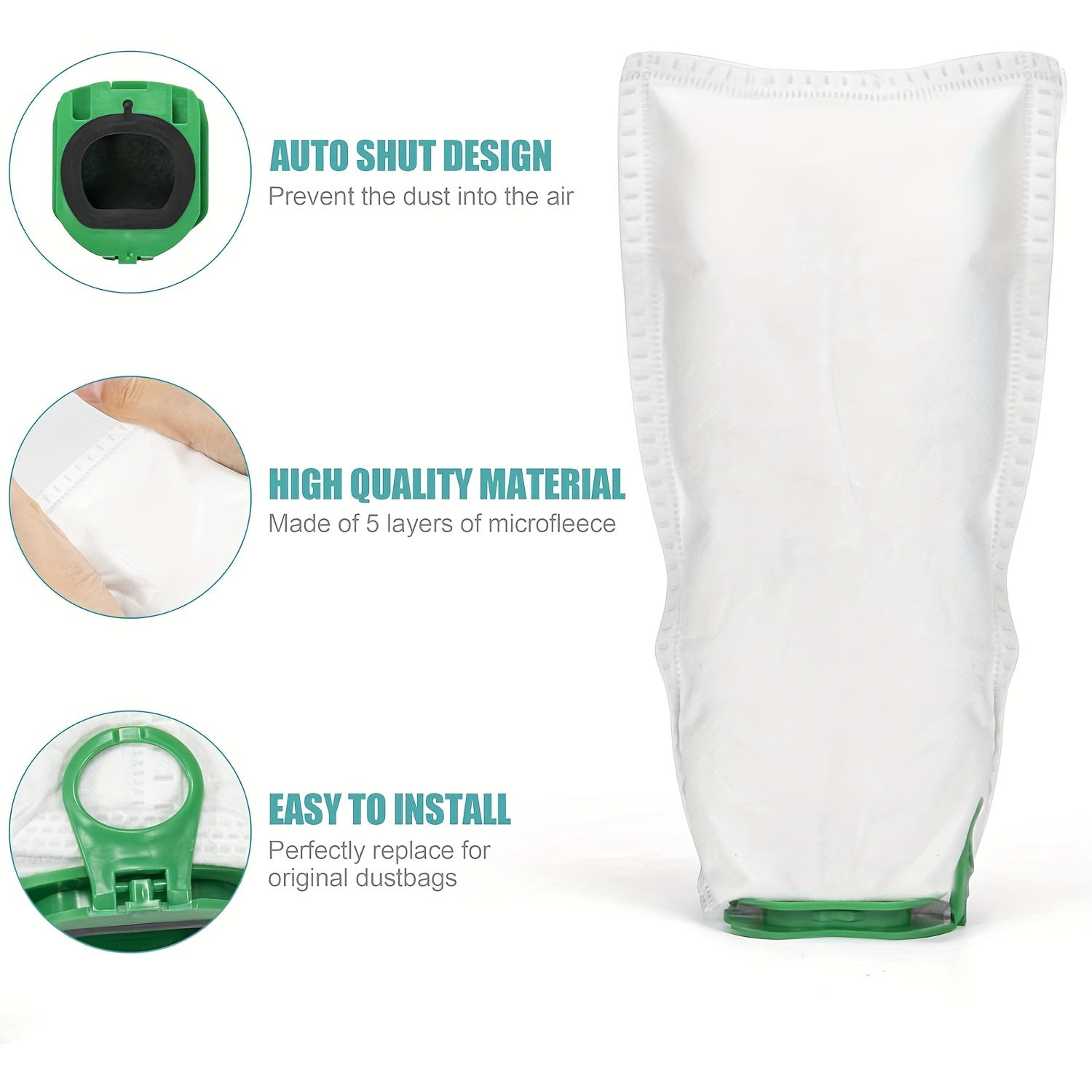 Paquete de 10 bolsas de polvo para aspiradora, accesorios de repuesto para aspiradoras inalámbricas