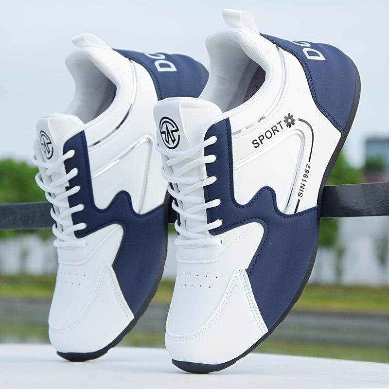 Unisex Sports Sneakers with PU Upper Fabric Inner Rubber Sole All-Season Casual Running Shoes