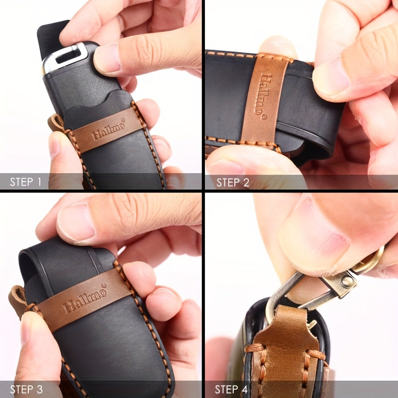Custom Leather Key Fob Cover for Car Remote Protection Easy Install
