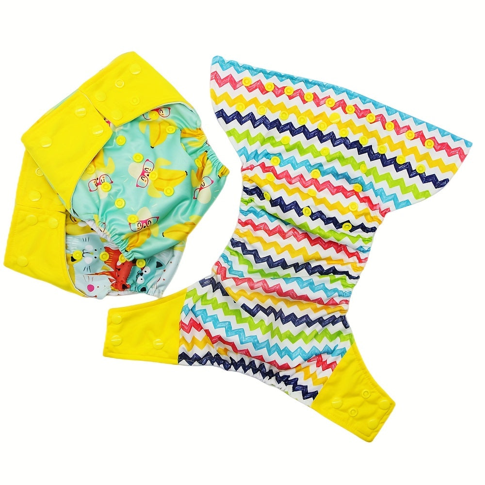 3-Piece Reusable Cloth Diaper Set for Infants 0-2 Years Adjustable Washable