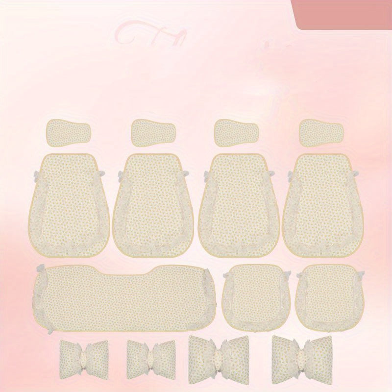 Women's Floral Car Seat Covers Breathable Polyester Universal Fit All-Season