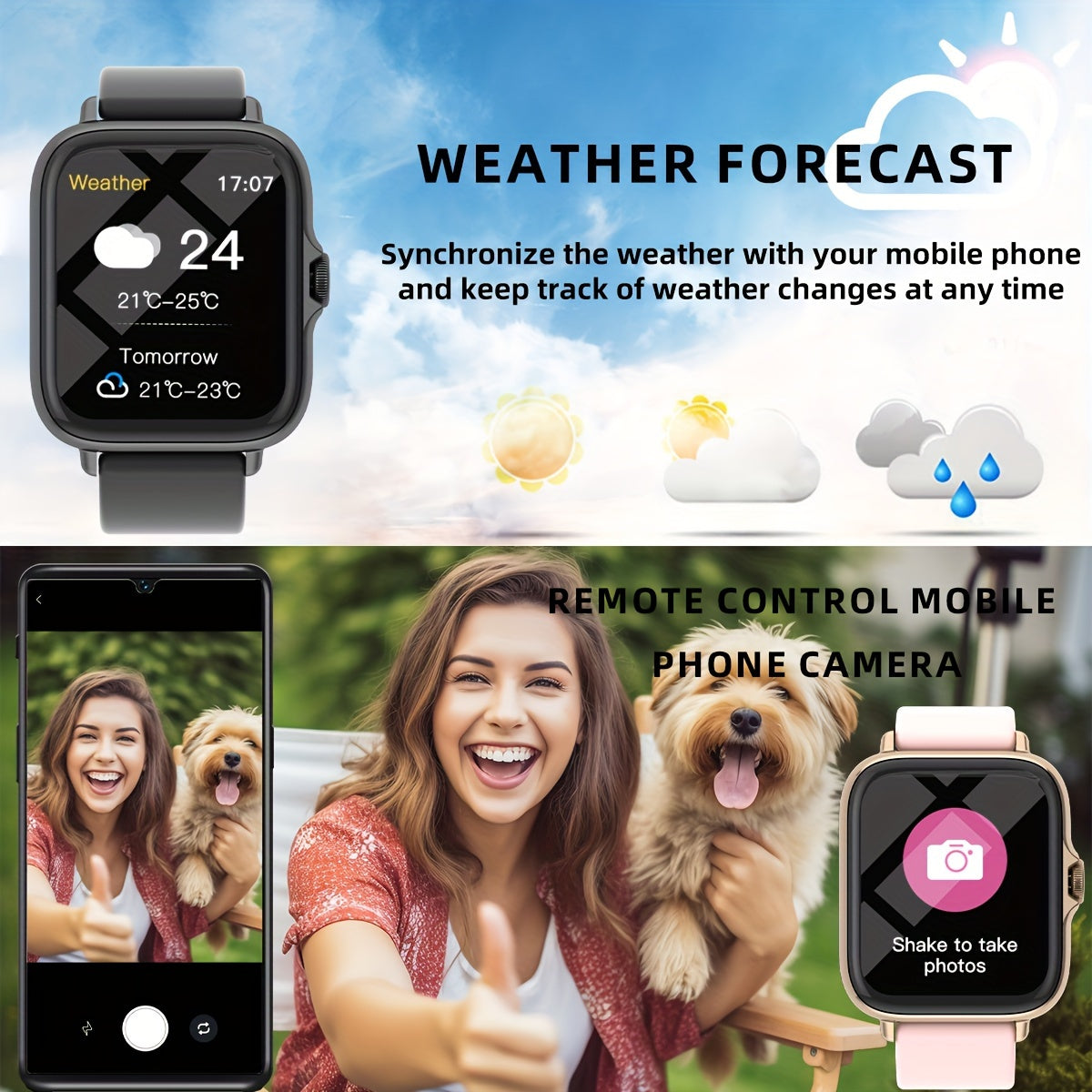 Women's Smartwatch with 4.65cm Touch Screen Fitness Tracker Pedometer for Android