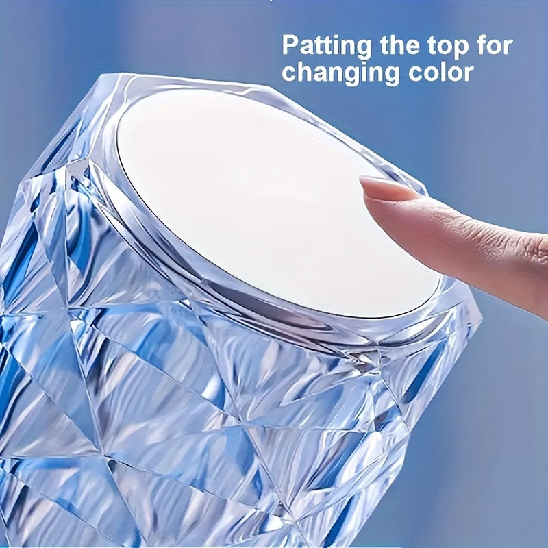Crystal Rose Desk Lamp Touch Control Remote USB Dimmable 16 Colors Romantic Gift