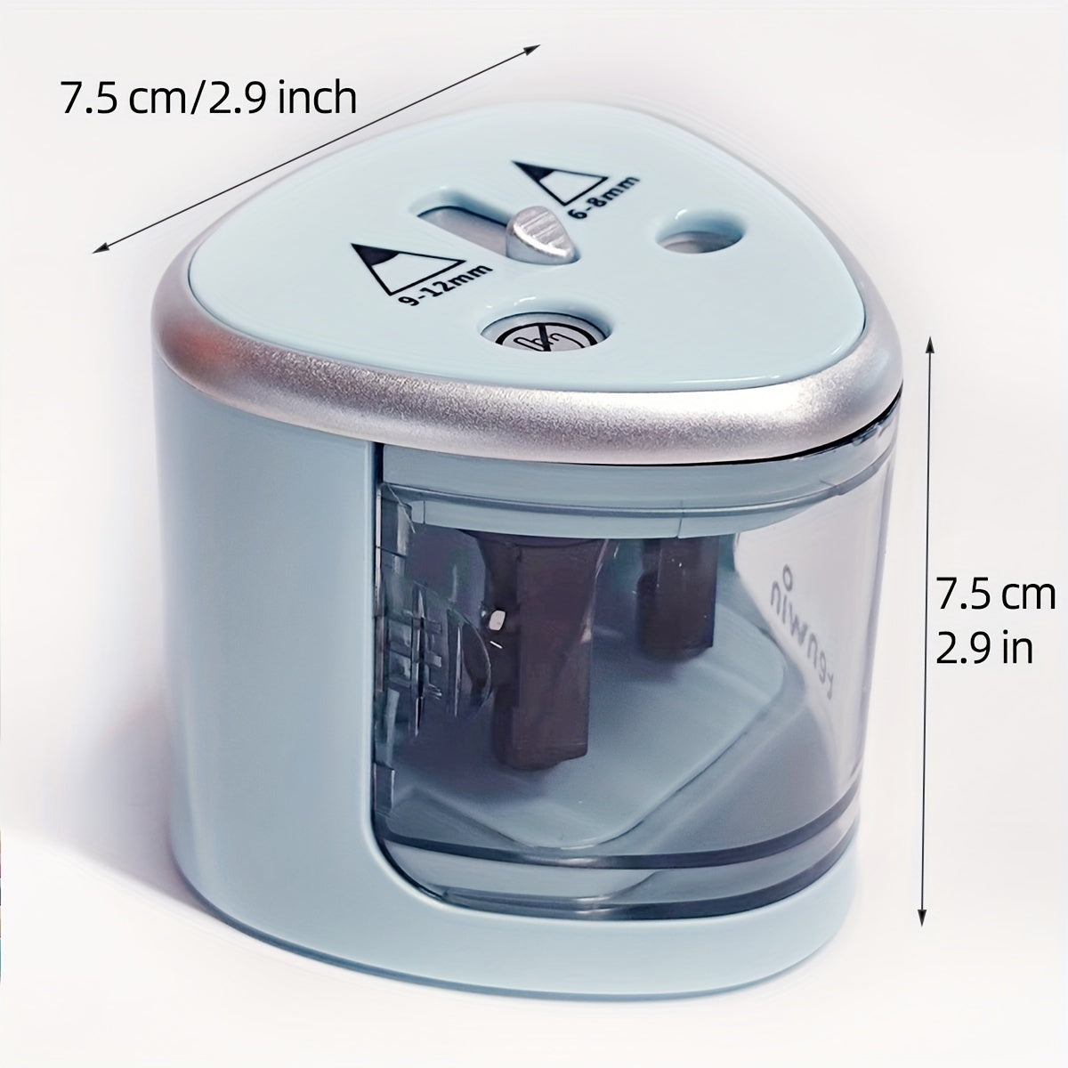 Electric Dual-Hole Pencil Sharpener for Students with Powerful Semi-Automatic Design
