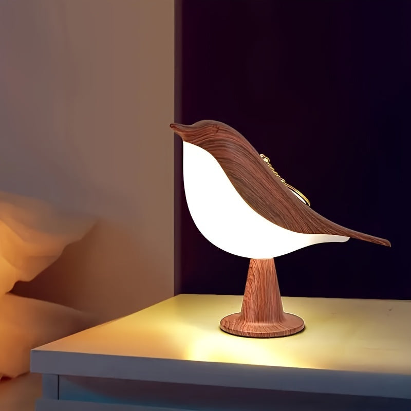 Art Deco Bird Table Lamp with Touch Control Dimmable Plastic Shade and Animal Theme