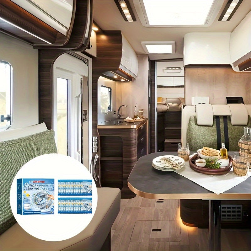 20 Laundry Machine Cleaning Tablets for RVs and Homes Deep Clean Odor Removal