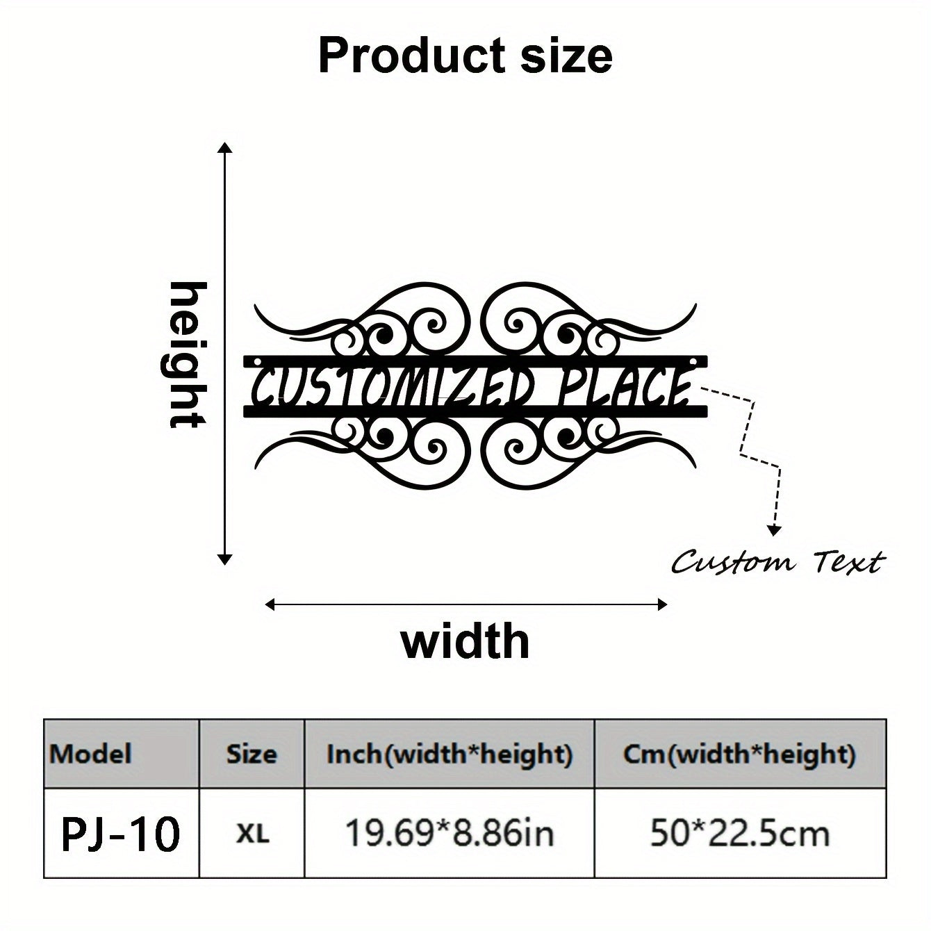 Qora po'latdan tayyorlangan dekorativ xush kelibsiz belgisi, eshik tutqichi, moslashtiriladigan metall kirish san'ati, verandaga va uy manziliga