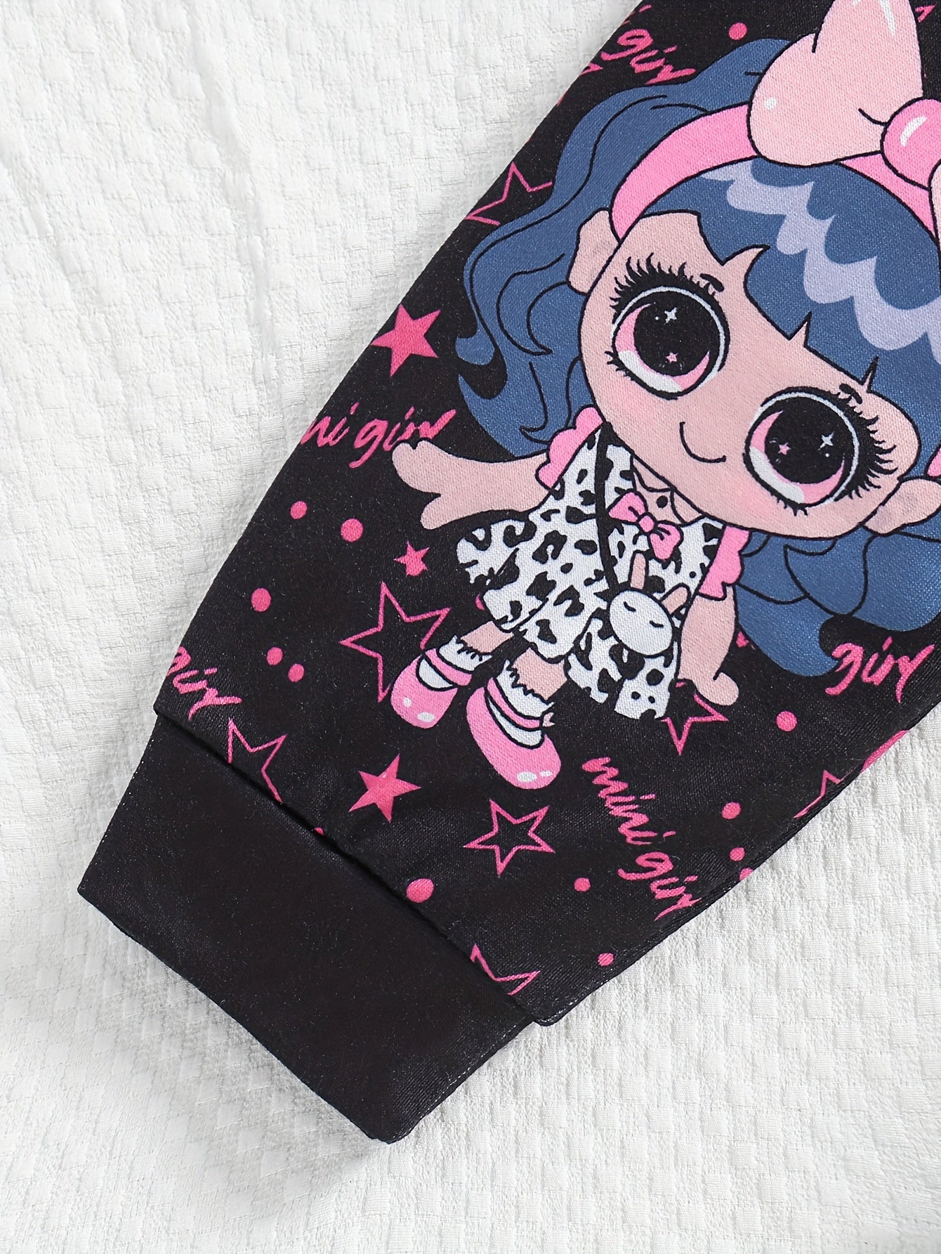 Conjunto casual de 2 piezas para niñas: sudaderas con capucha y pantalones jogger con estampado de dibujos animados para primavera y otoño