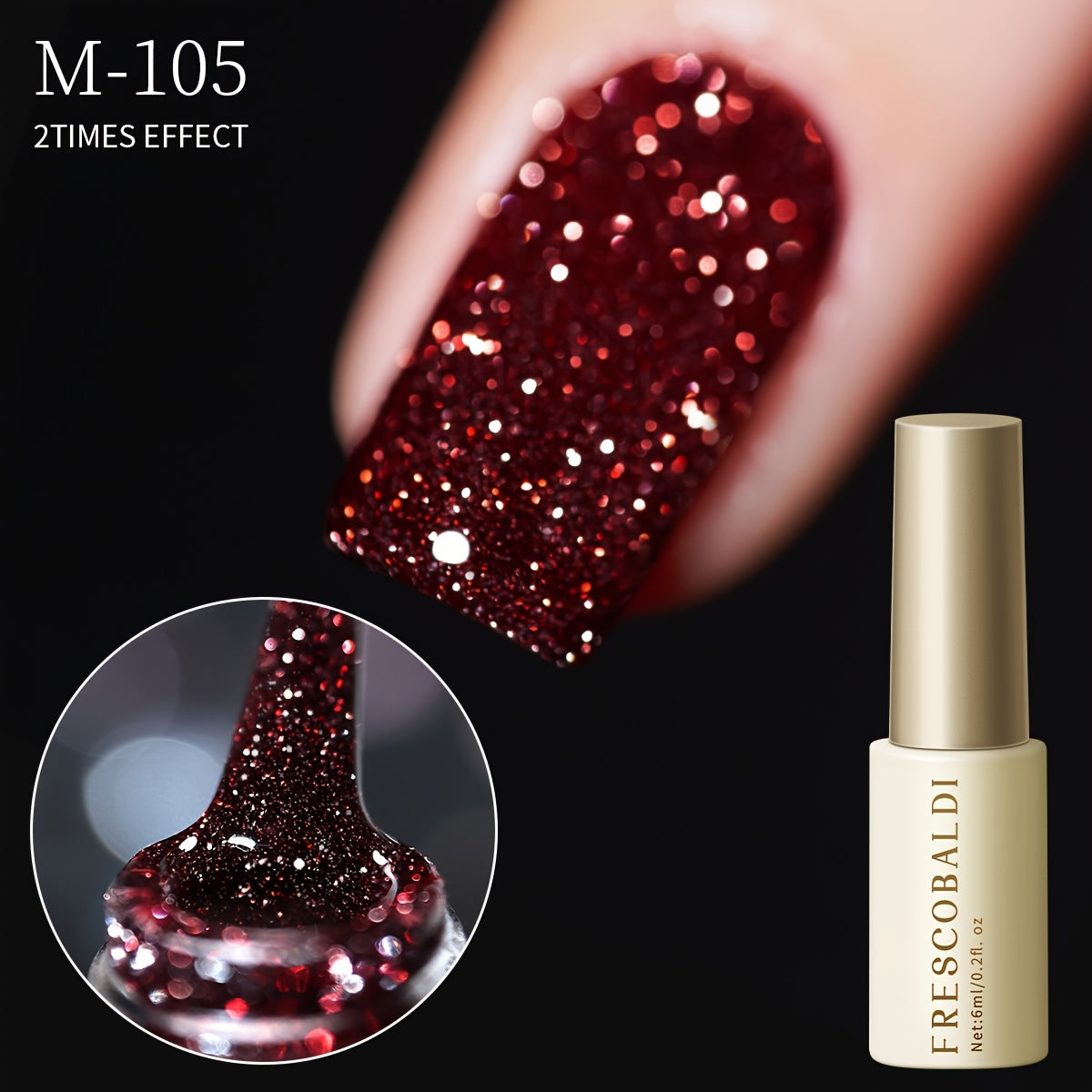 Sparkling Nail Art Glitter Gel with Disco Sparkle and Heart Pattern