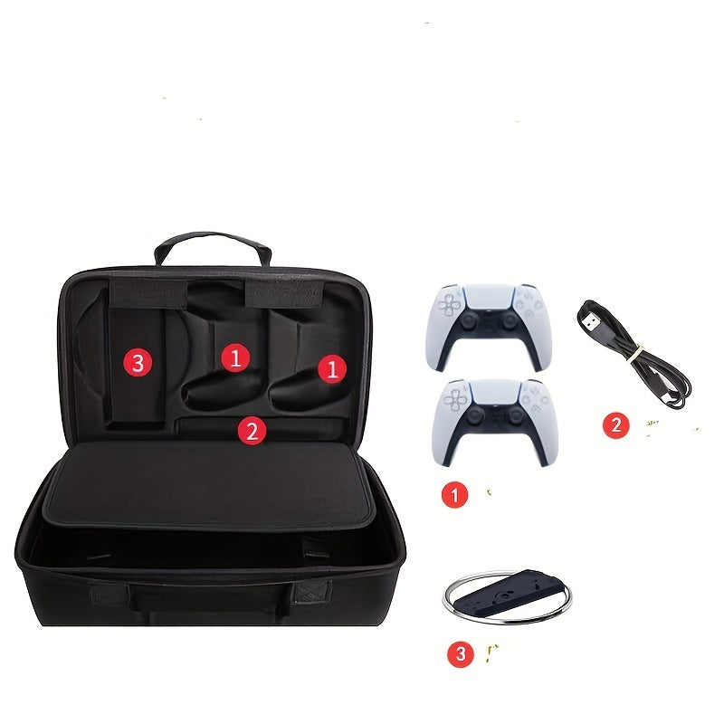 Waterproof EVA Carrying Case for PS5 and PS5 Slim with Shoulder Strap Black