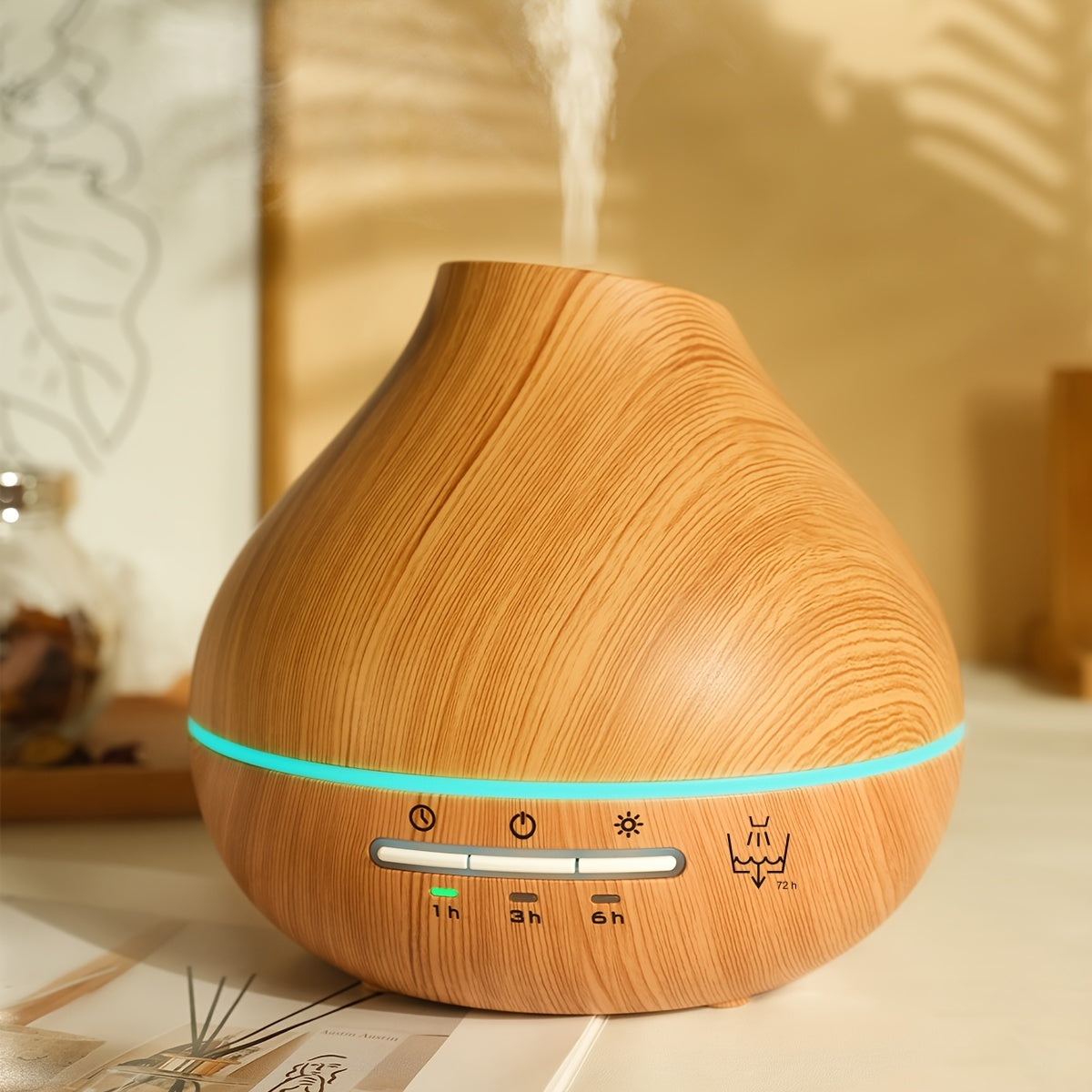 Large Wooden Aromatherapy Diffuser with Timer and Auto Shut-Off for Large Spaces