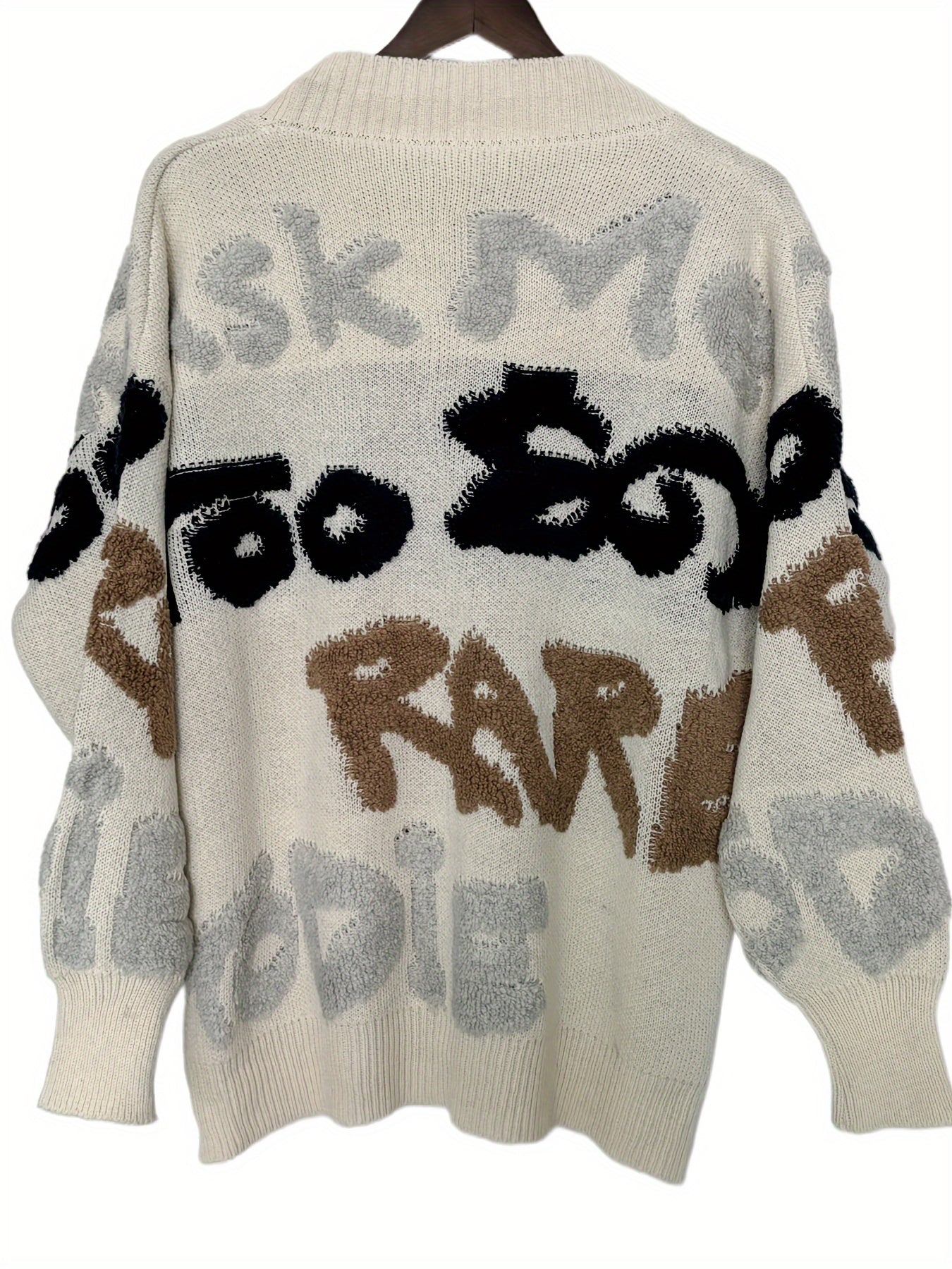 Plus o'lcham ayollar uchun trikotaj kardigan V-shaklli bo'yin tugma bilan uzun qo'lqopli qulay sviter