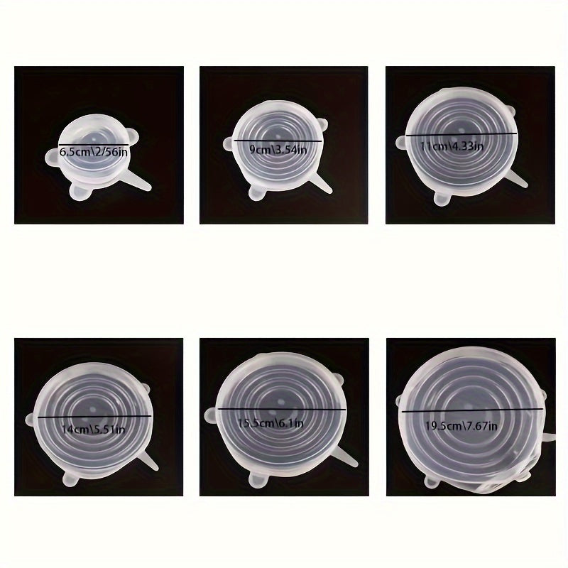 Silicone Food Covers Set of 6 Reusable Stretch Lids for Bowls and Containers Dishwasher Safe Freezer Safe