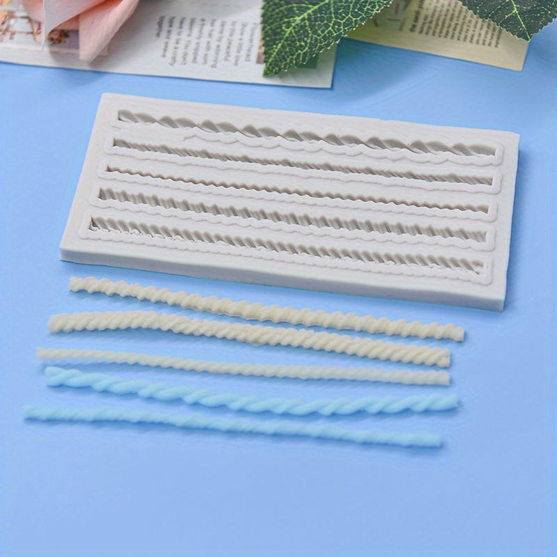 Silicone Mold for DIY Dessert Cakes and Chocolates with Braided Border Design