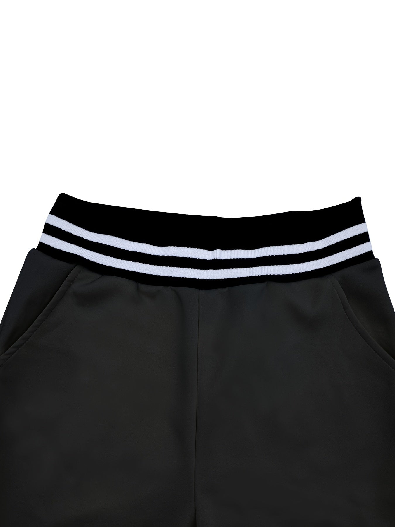 Conjunto de dos piezas para mujer, top corto y chaqueta bomber, pantalones rectos con bolsillos, poliéster elastano, vacaciones, primavera y otoño