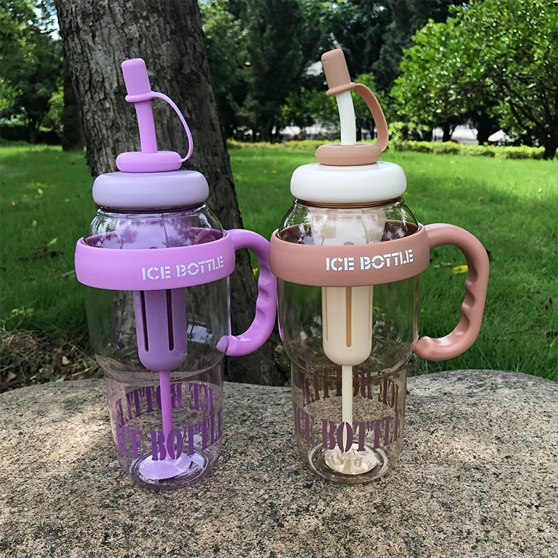 Large 44oz BPA-Free Plastic Water Bottle with Handle Leakproof Straw for Gym Outdoor and Back-to-School