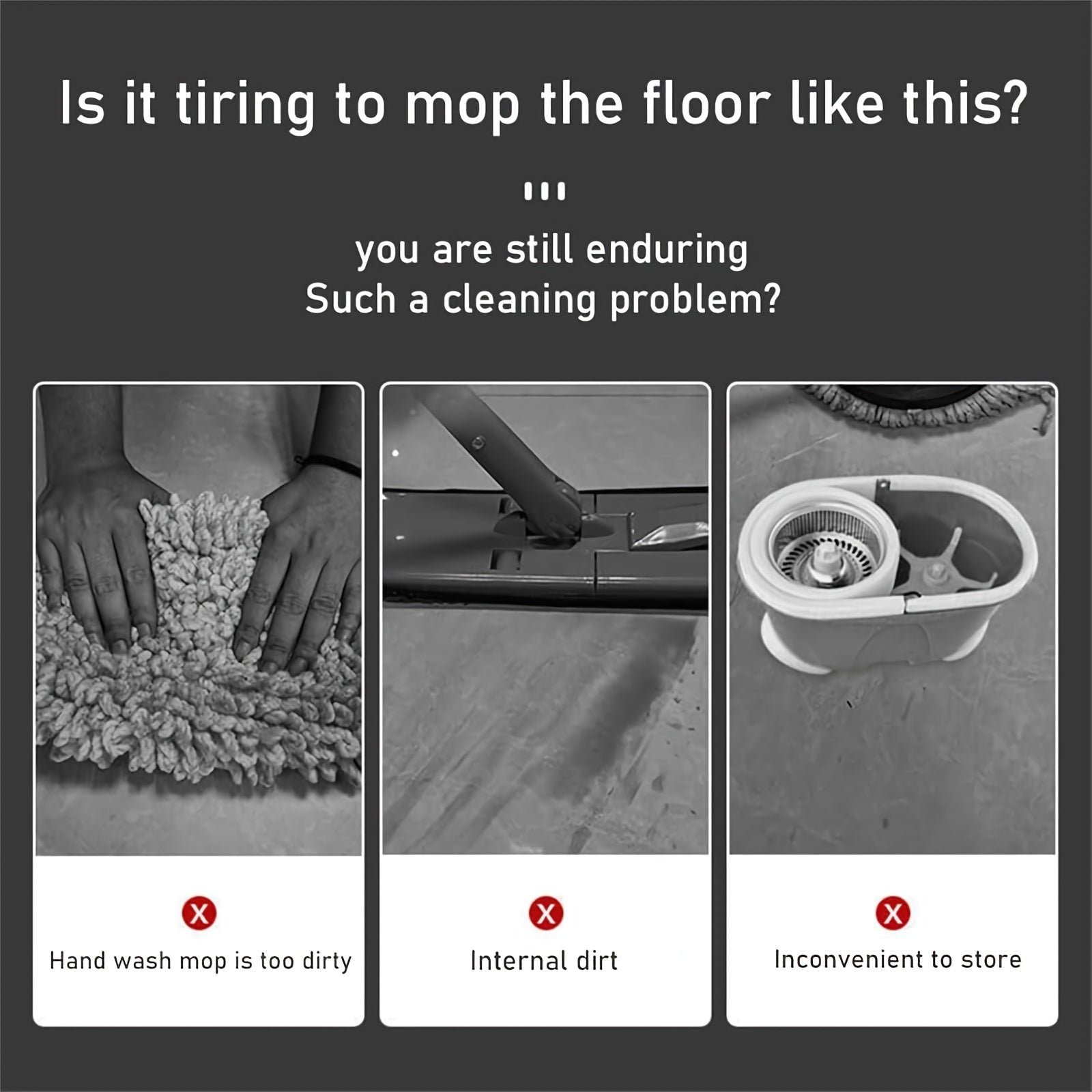 Rubber Telescopic Sponge Mop with Hand-Washing Self-Squeezing for Kitchen and Living Room