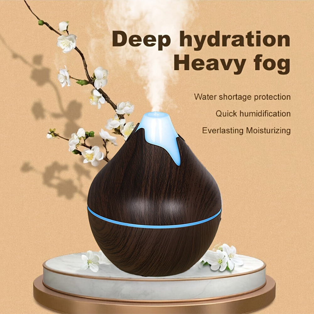 Wood Grain USB Humidifier with Aromatherapy Quiet Operation for Home Office