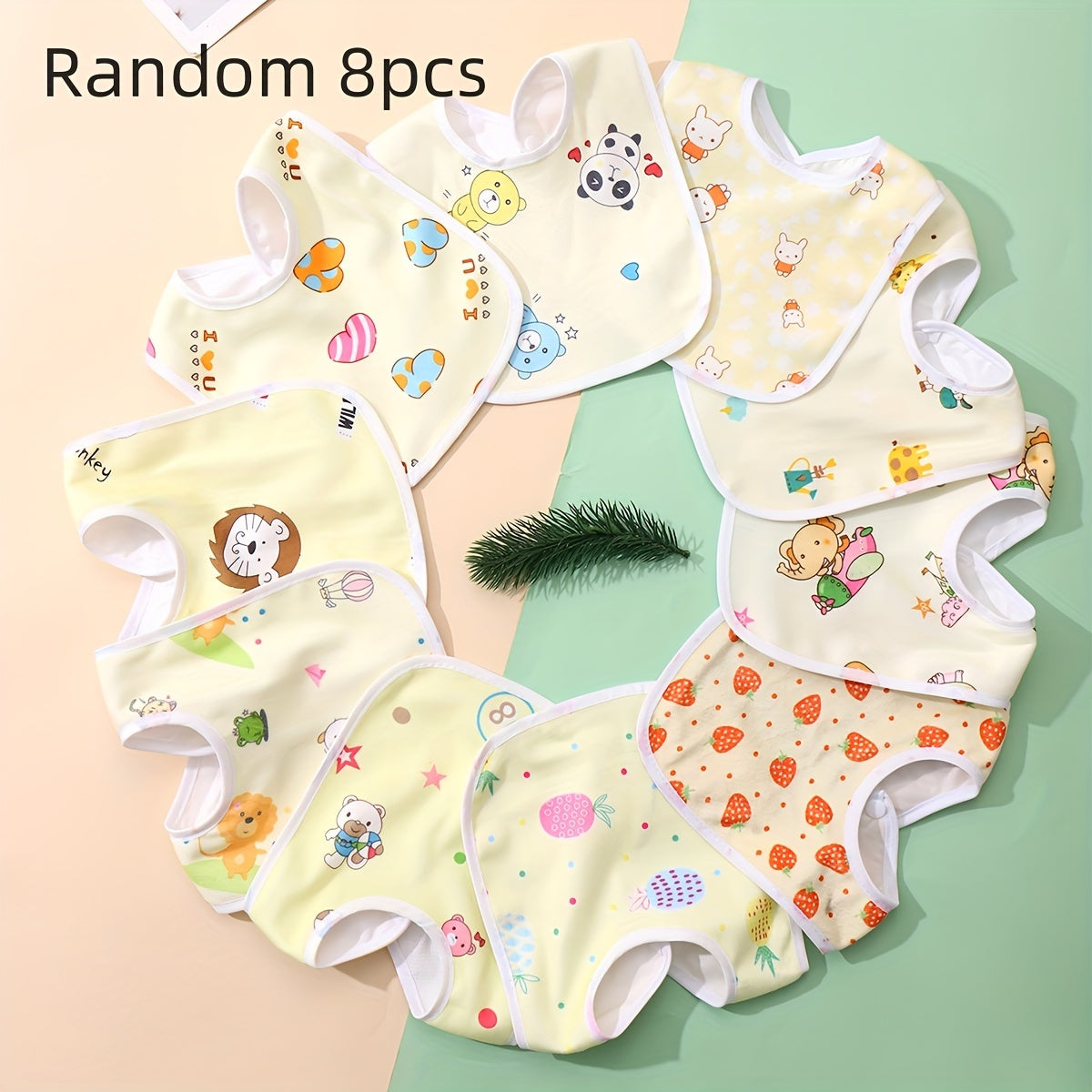 Baby Bib Soft Velvet U-Shaped Waterproof Feeding Bib with Snap Closure