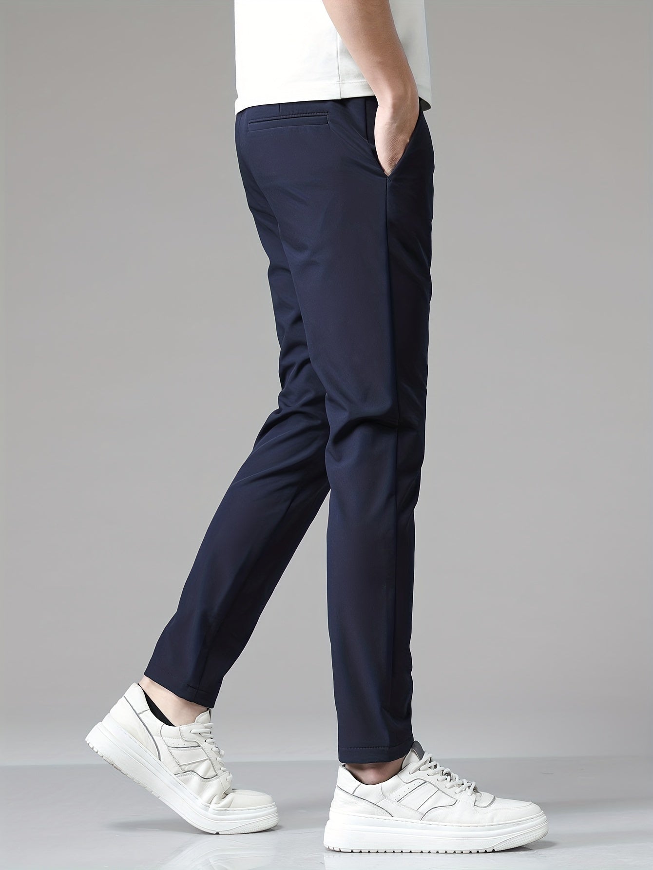 Machine Washable Caramel Slim Fit Straight Leg Trousers for Business Casual 2024