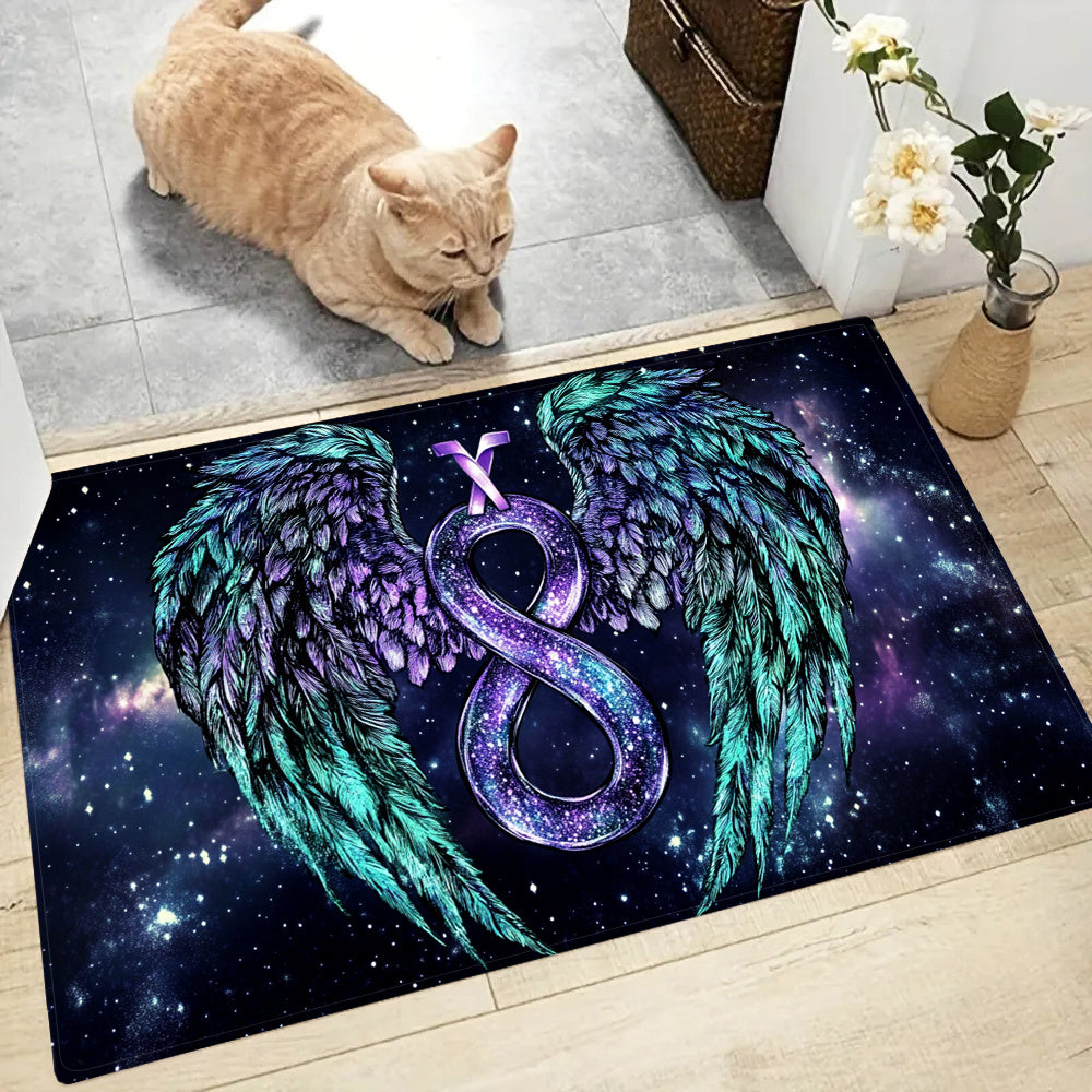Non-Slip Kitchen Mat with Vibrant Dragon Design, Machine Washable Polyester