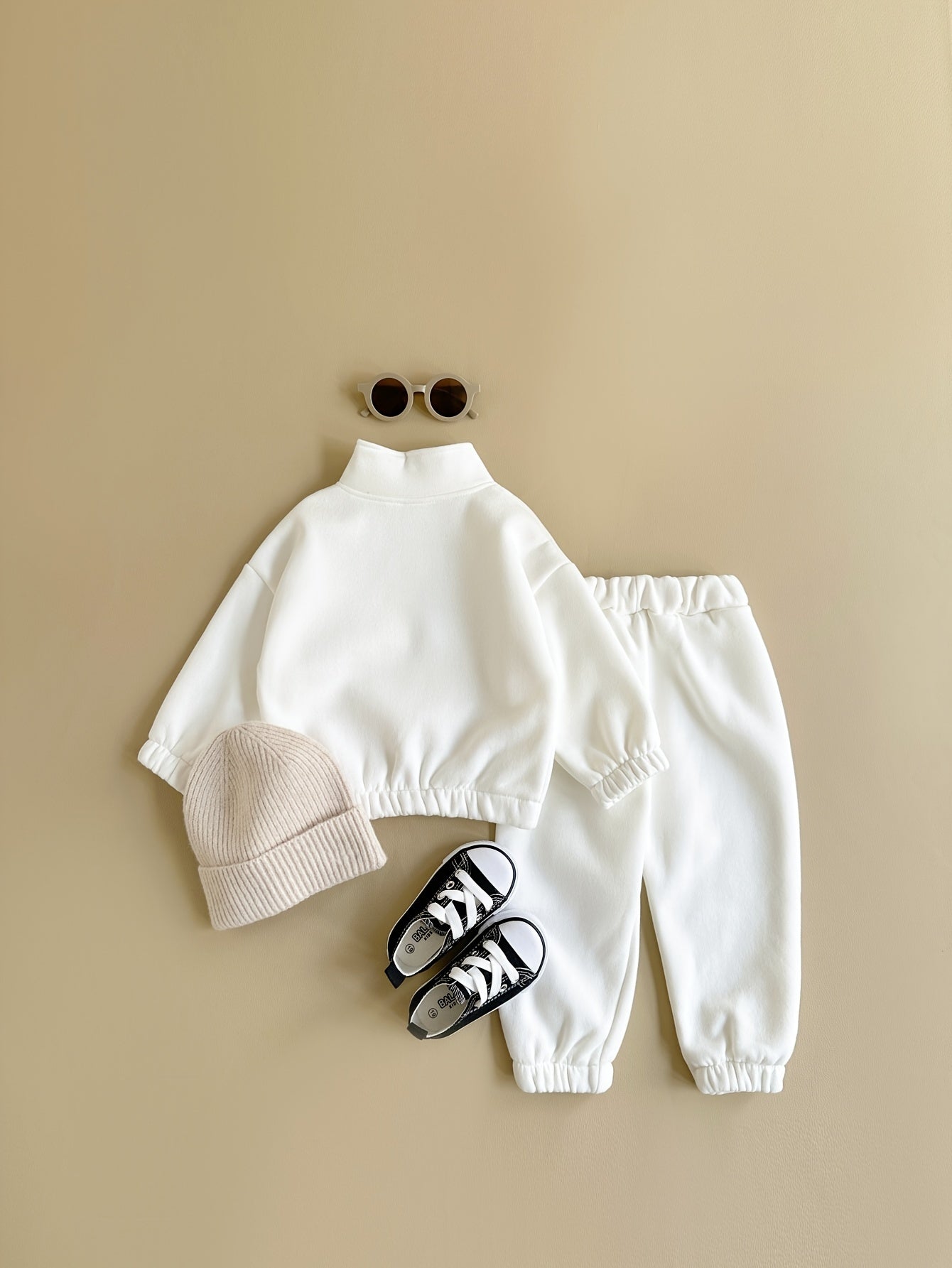 Baby Boys and Girls Winter Cartoon Print Zipper Top and Trousers Set 0-3 Years