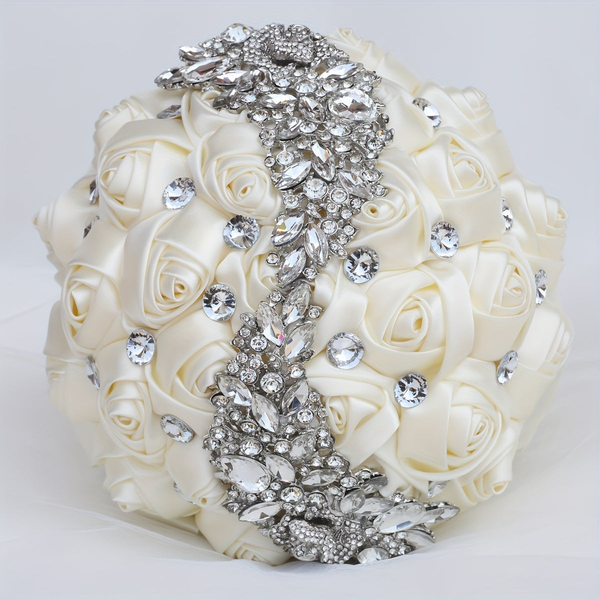 Elegant Bridal Bouquet with Crystals Polyester Spandex Handheld Wedding Flower