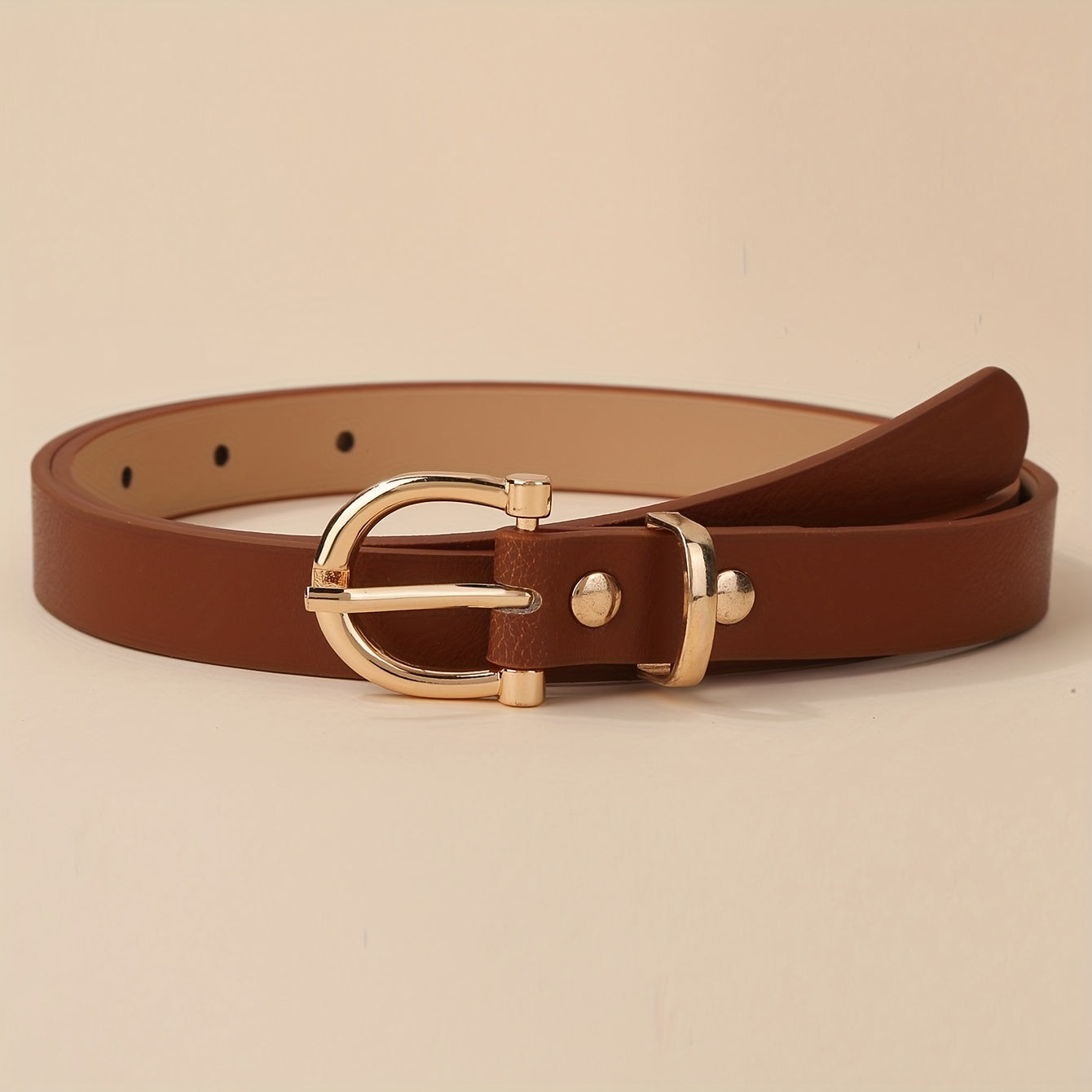 Women's Denim Skirt with Chain Buckle and Thin Belt Five-Pack for Daily Wear