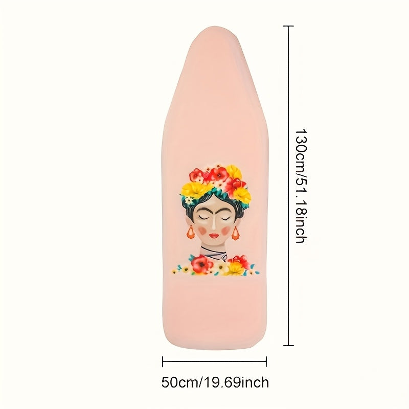 Funda para tabla de planchar con retrato de dama de dibujos animados rosa, resistente a altas temperaturas, duradera