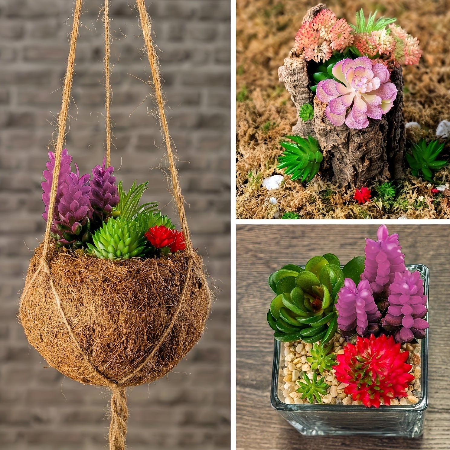 27-Piece Mini DIY Succulent Artificial Plant Arrangements for Indoor Outdoor Decor