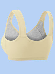 Women's Plus Size Floral Print Bras Seamless Front Closure Supportive