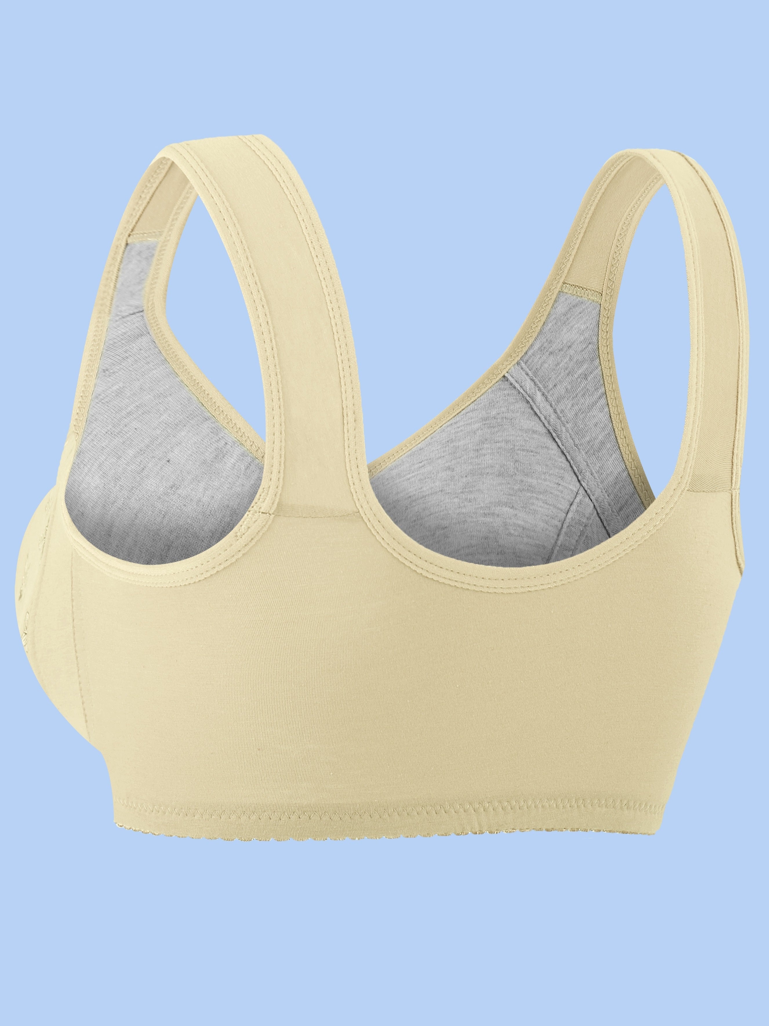 Women's Plus Size Floral Print Bras Seamless Front Closure Supportive