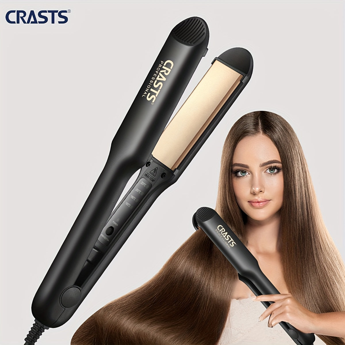 Dual Voltage Hair Straightener for All Hair Types with Euro, US, UK Plugs