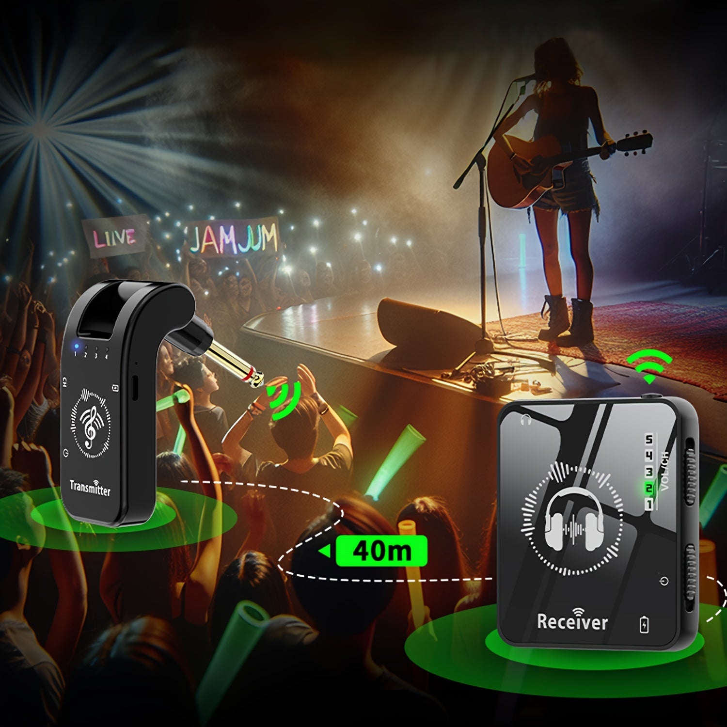 Wireless Audio Relay System 2.4GHz In-Ear Monitoring for Studio Live Performances
