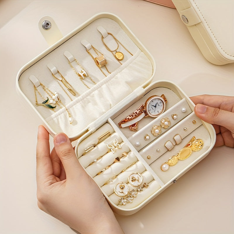 Sayohat uchun zargarlik buyumlarini tashkil etuvchi bo‘laklar, uzuklar, sirg‘alar uchun suv o'tkazmaydigan, portativ, pushti, apelsin, qora ranglarda