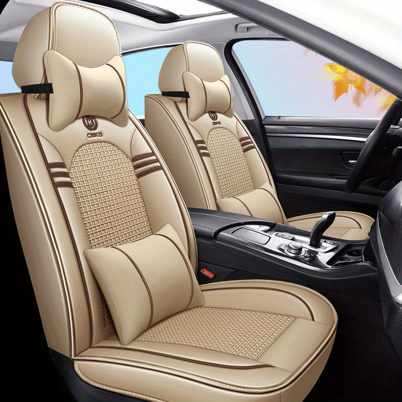 Universal Car Seat Cushion Cover Synthetic Leather Breathable All-Season Seat Pad