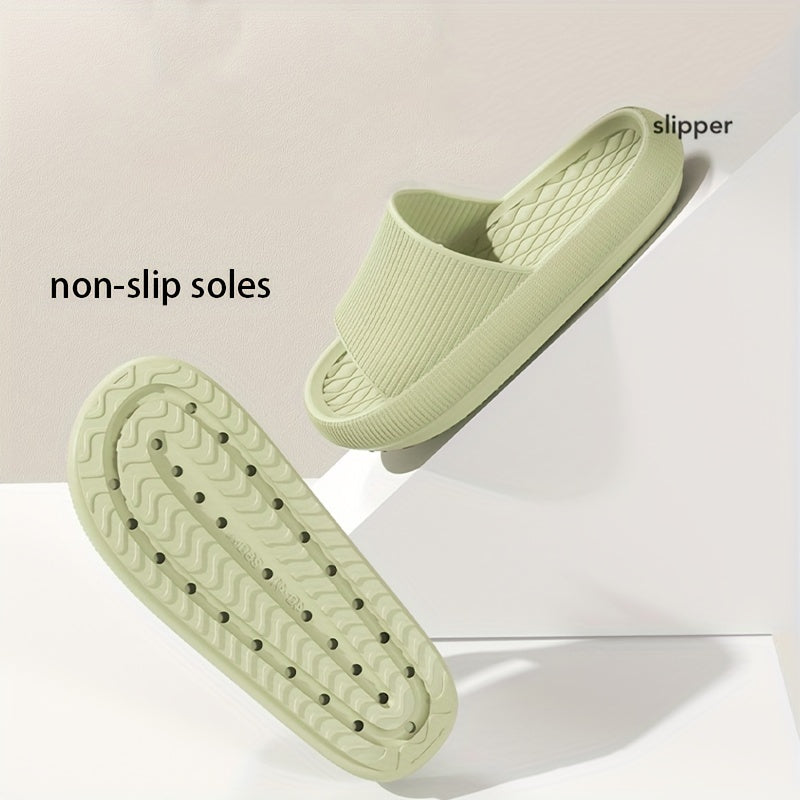 Uniseks EVA yostiqli shippilar, sirpanishga qarshi, ochiq barmoqli sandallar, qora oq