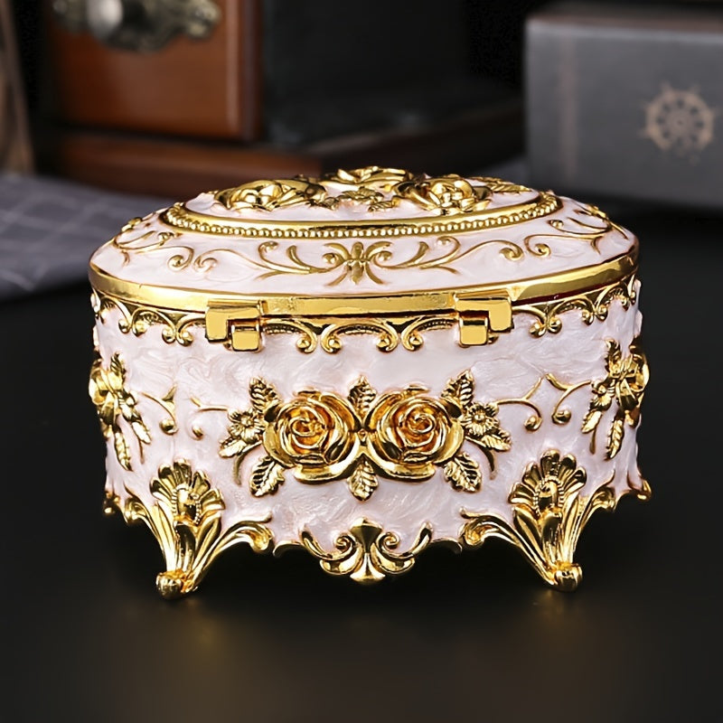 Emajl zargarlik buyumlari qutisi uchun quloqchinlar, uzuklar va taqinchoqlar Retro metall tashkilotchisi ayollar uchun sovgʻa