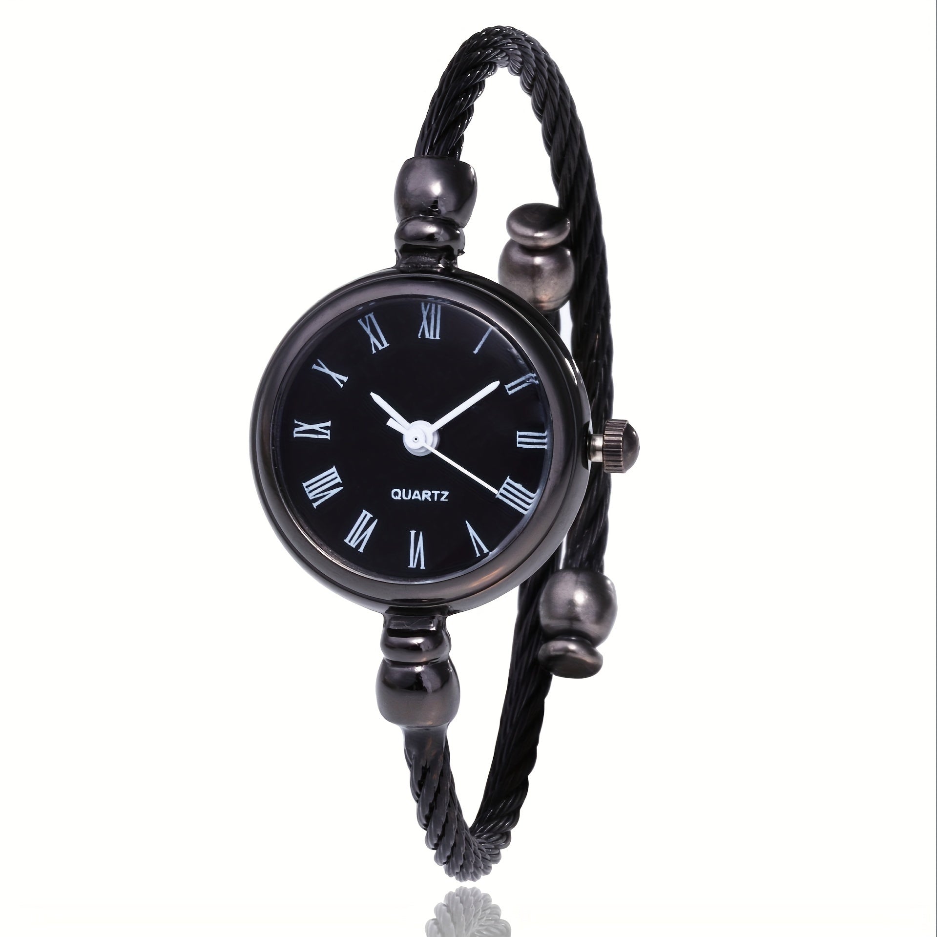 Women's Quartz Watch with Roman Numerals Stainless Steel Wire Strap Circular Dial Not Water Resistant