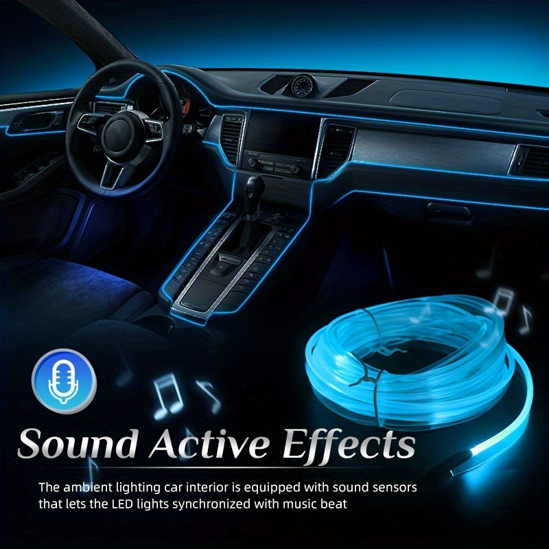 24V RGB Avtomobil ichki LED chiziq chiroqlari, masofadan boshqarish bilan musiqa tugmasi nazorati