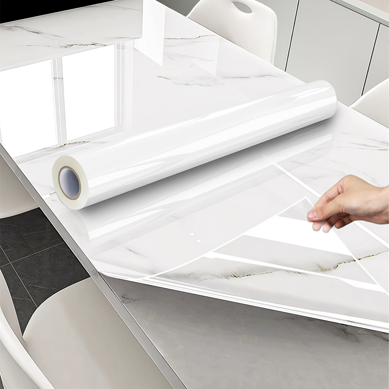 Self-Adhesive Vinyl Wallpaper Waterproof Heat-Resistant Removable for Kitchen Countertops and Cabinets