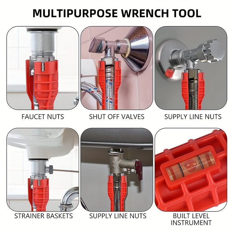 Multi-Function Sink and Faucet Repair Wrench 14-in-1 ABS Durable Plumbing Tool