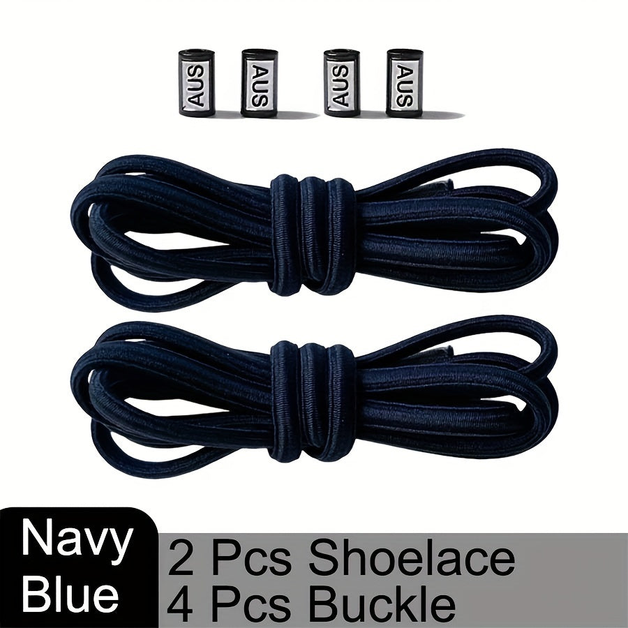 Unisex Elastic No-Tie Shoelaces with Metal Buckles for Sports and Outdoor Activities