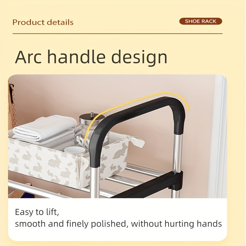 8-qatlamli metall oyoq kiyim javoni, mustaqil tashkilotchi, kirish eshigi, verandaga, yotoqxonaga, mehmonxonaga