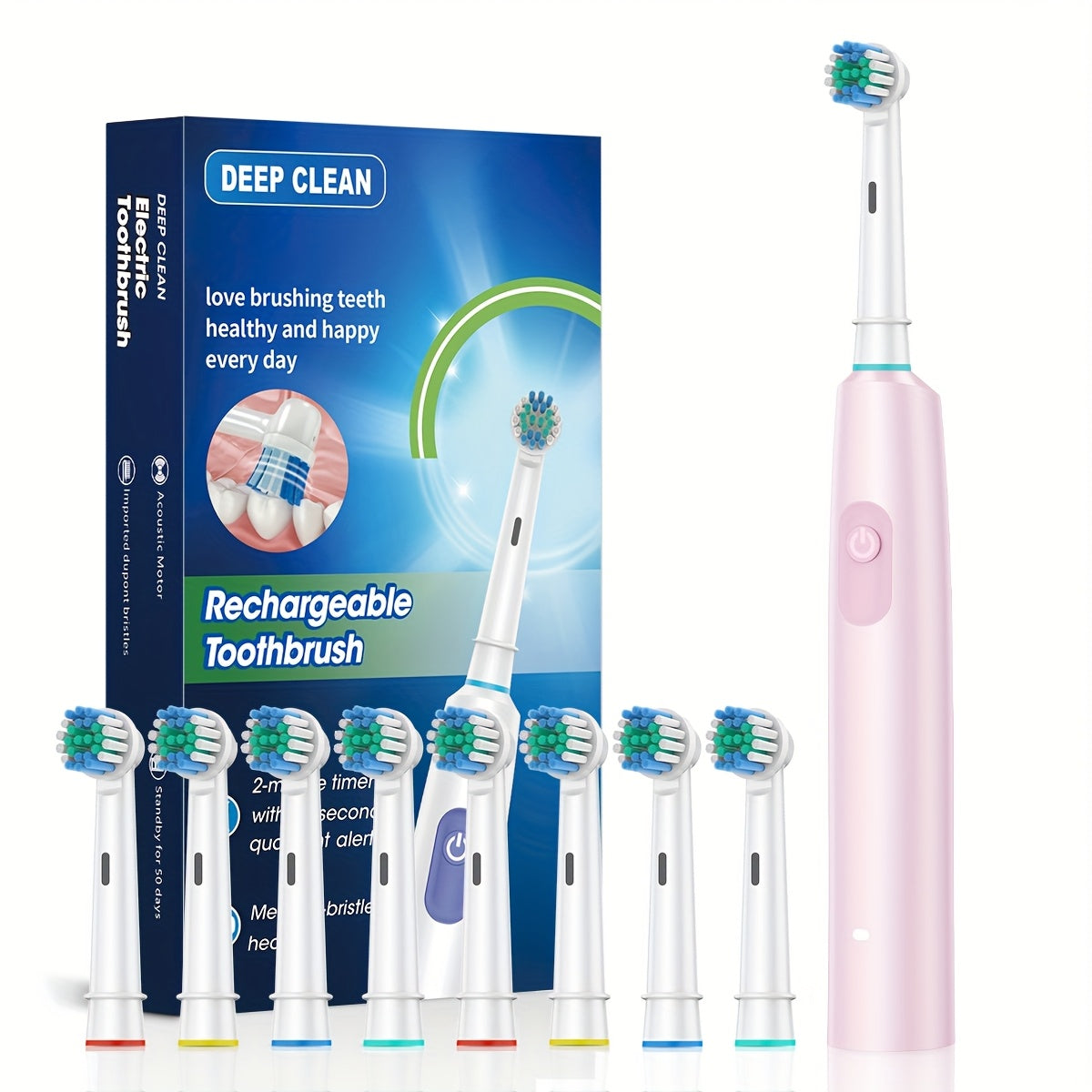Automatic Rechargeable Electric Toothbrush for Adults Black with 5 Modes