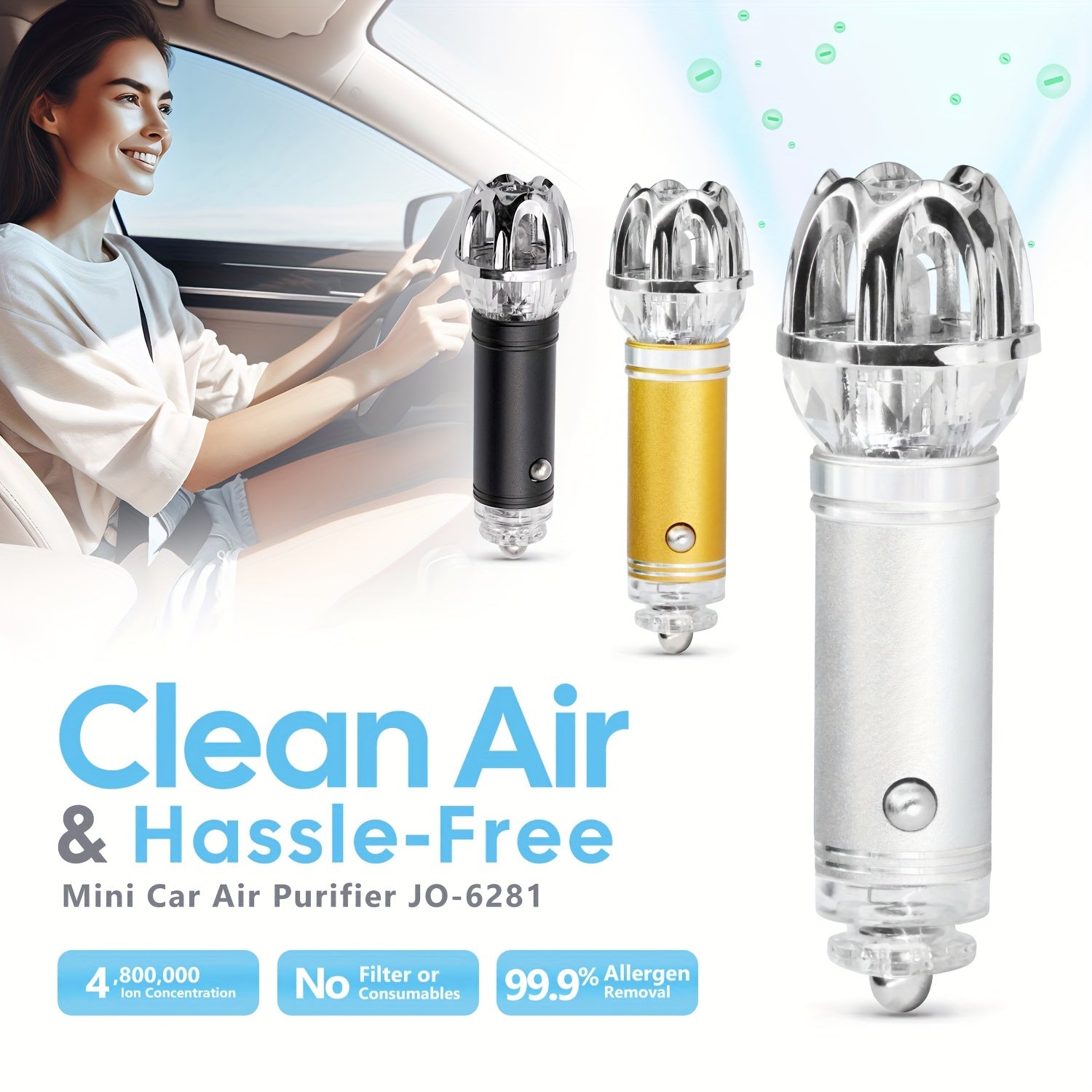 Мини-кристаллический ионный очиститель воздуха для автомобиля и дома на колесах