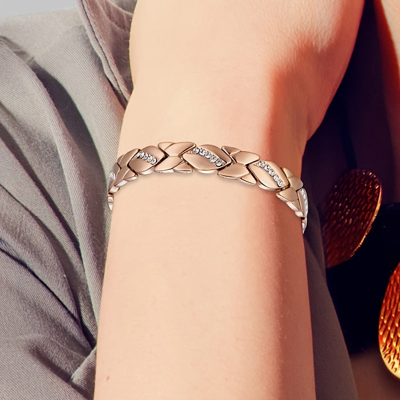Women’s Copper Bracelets with Magnetic 3500 Gauss Magnets Crystal Jewelry Gift